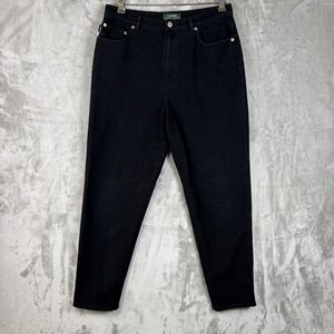 Lauren Ralph Lauren Womens Petite Pants Black Denim High Rise Tapered 12P